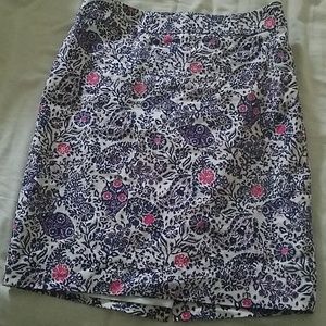 Beige, blue and pink skirt